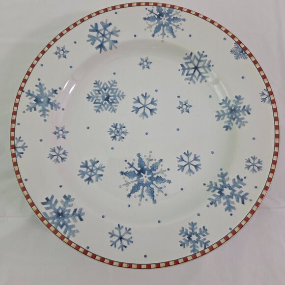 Sakura Debbie Mumm Snowflake 8” Stoneware Salad Luncheon Plates – Set of 4 - Picture 13 of 16